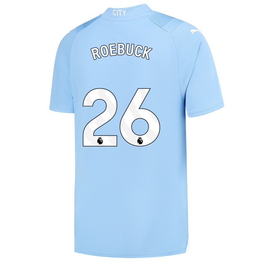 Børn Ellie Roebuck #26 Lyseblå Hjemmebane Spillertrøjer 2023/24 Trøje T-Shirt