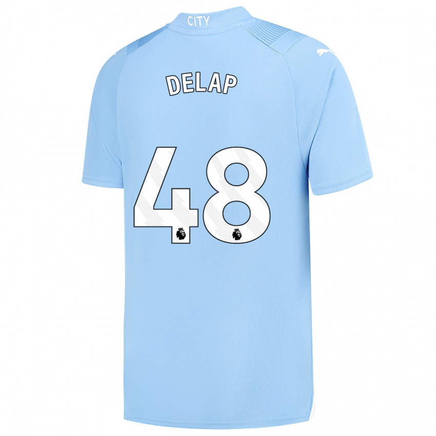 Børn Liam Delap #48 Lyseblå Hjemmebane Spillertrøjer 2023/24 Trøje T-Shirt