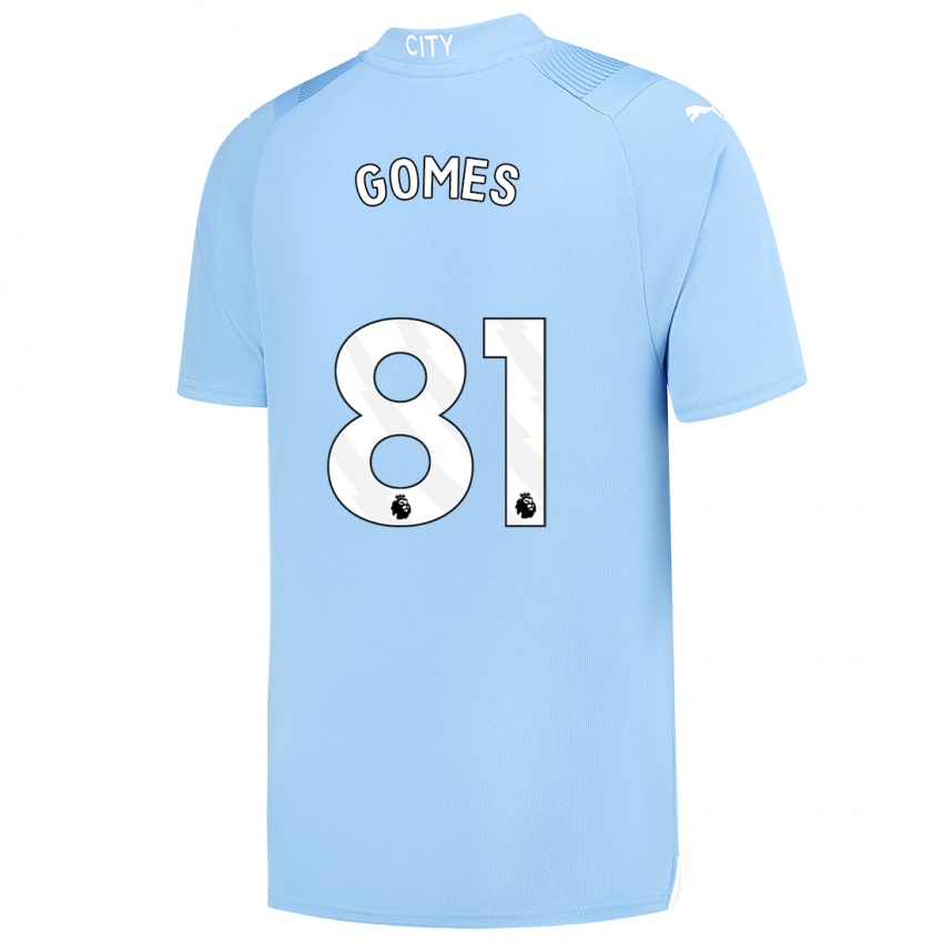 Børn Claudio Gomes #81 Lyseblå Hjemmebane Spillertrøjer 2023/24 Trøje T-Shirt