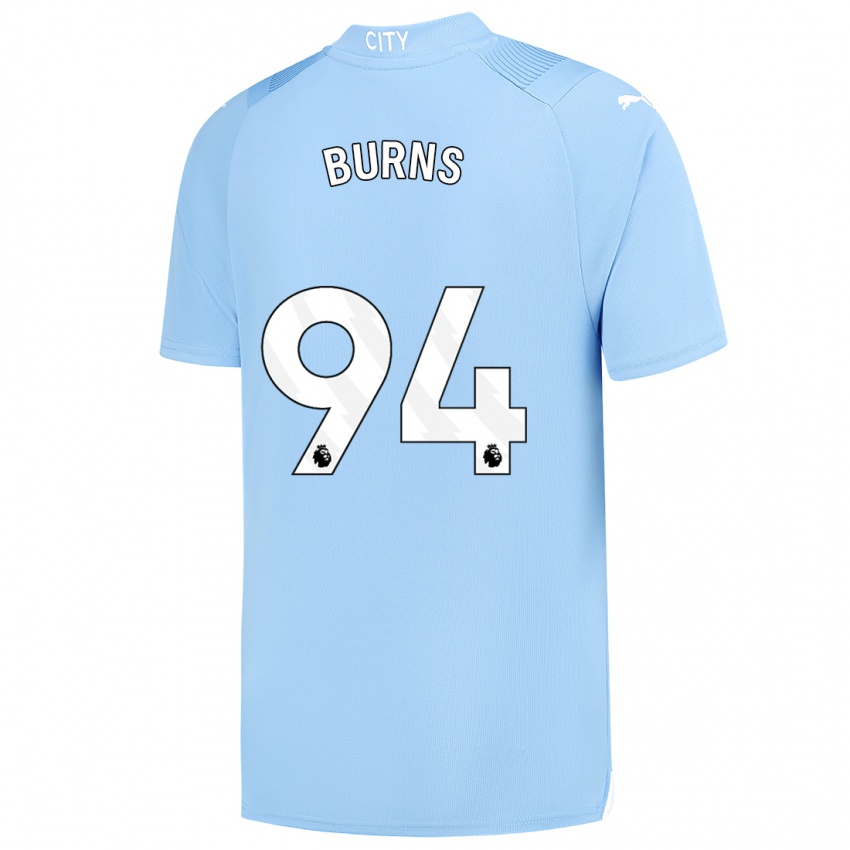 Børn Finley Burns #94 Lyseblå Hjemmebane Spillertrøjer 2023/24 Trøje T-Shirt