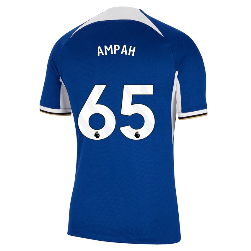 Børn Ato Ampah #65 Blå Hjemmebane Spillertrøjer 2023/24 Trøje T-Shirt