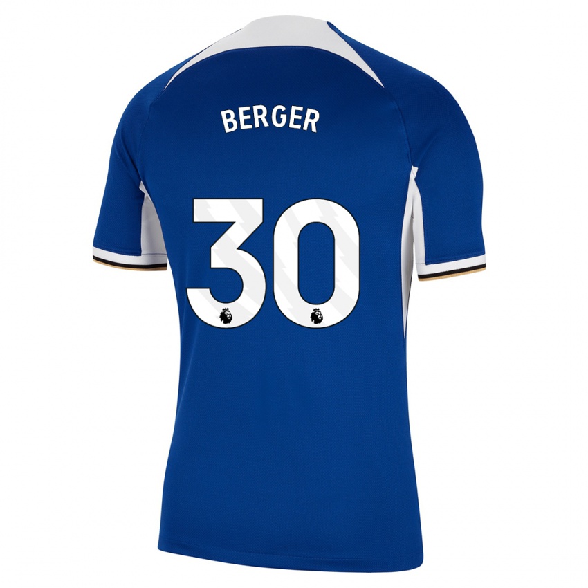 Børn Ann-Katrin Berger #30 Blå Hjemmebane Spillertrøjer 2023/24 Trøje T-Shirt