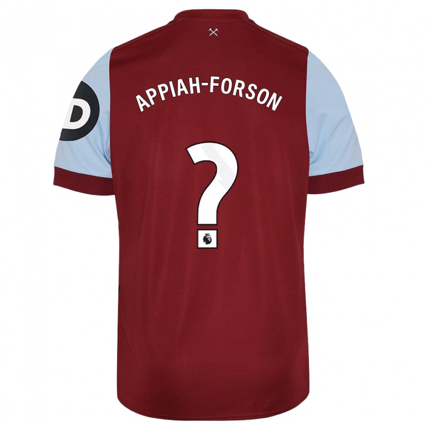 Børn Keenan Appiah-Forson #0 Rødbrun Hjemmebane Spillertrøjer 2023/24 Trøje T-Shirt