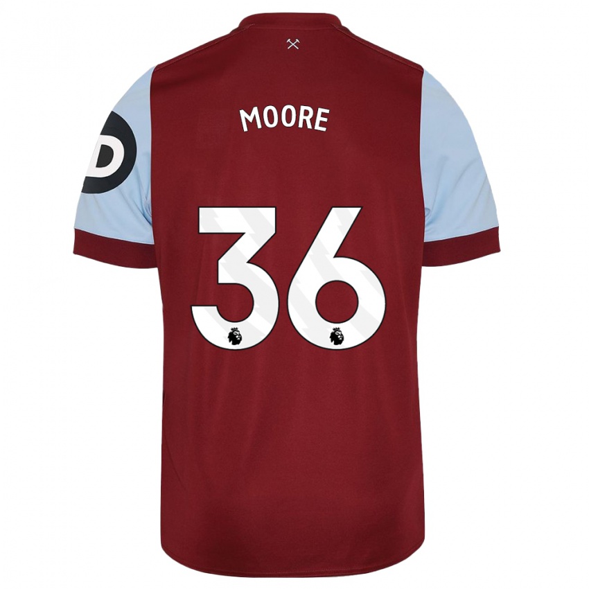 Børn Sean Moore #36 Rødbrun Hjemmebane Spillertrøjer 2023/24 Trøje T-Shirt