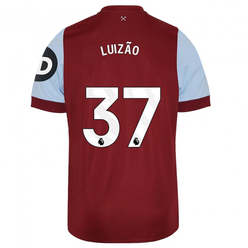 Børn Luizão #37 Rødbrun Hjemmebane Spillertrøjer 2023/24 Trøje T-Shirt