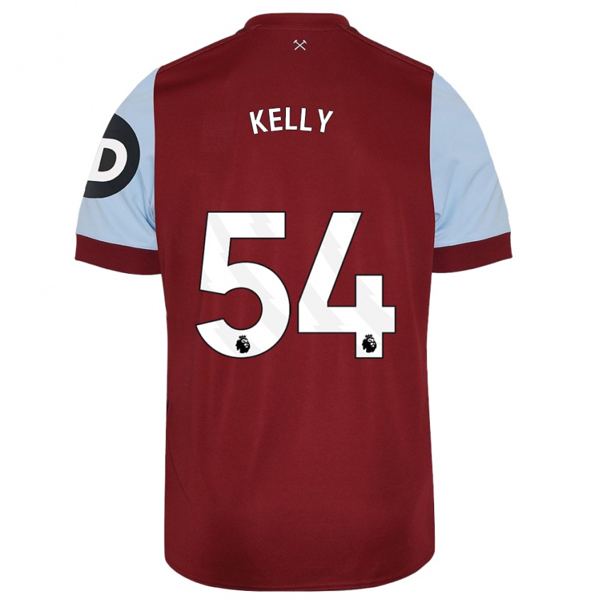 Børn Patrick Kelly #54 Rødbrun Hjemmebane Spillertrøjer 2023/24 Trøje T-Shirt