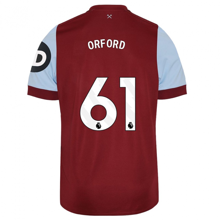 Børn Lewis Orford #61 Rødbrun Hjemmebane Spillertrøjer 2023/24 Trøje T-Shirt