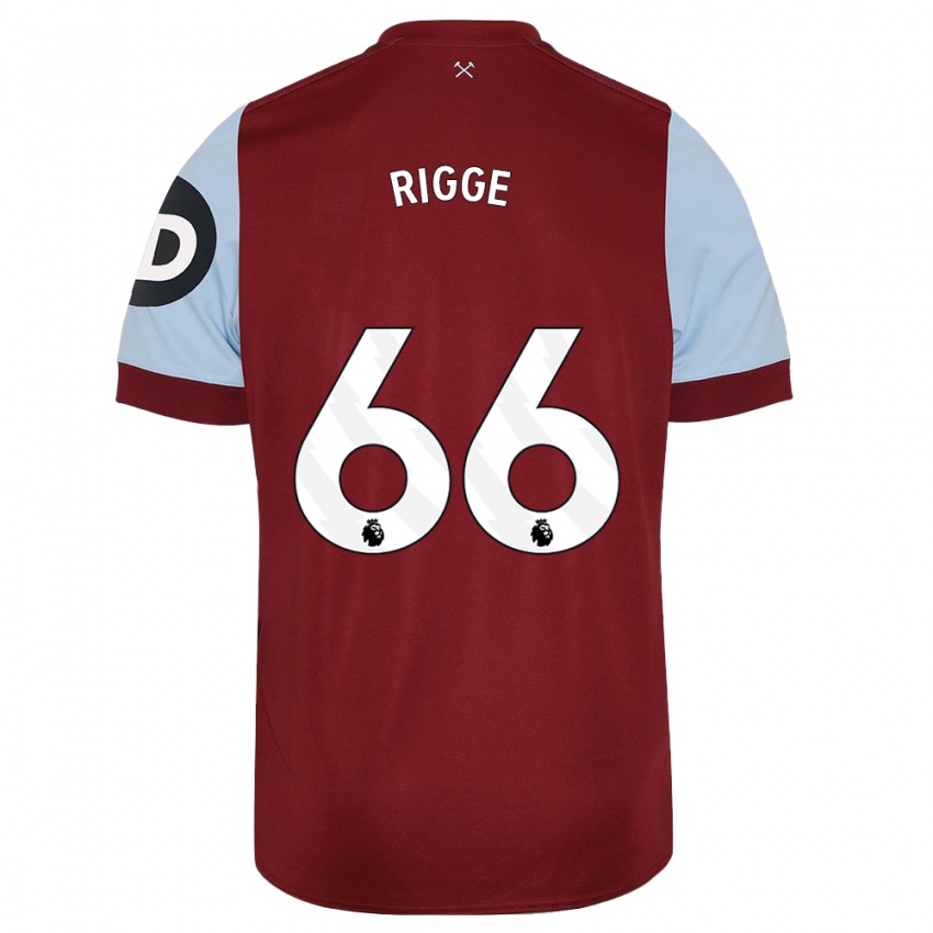 Børn Daniel Rigge #66 Rødbrun Hjemmebane Spillertrøjer 2023/24 Trøje T-Shirt