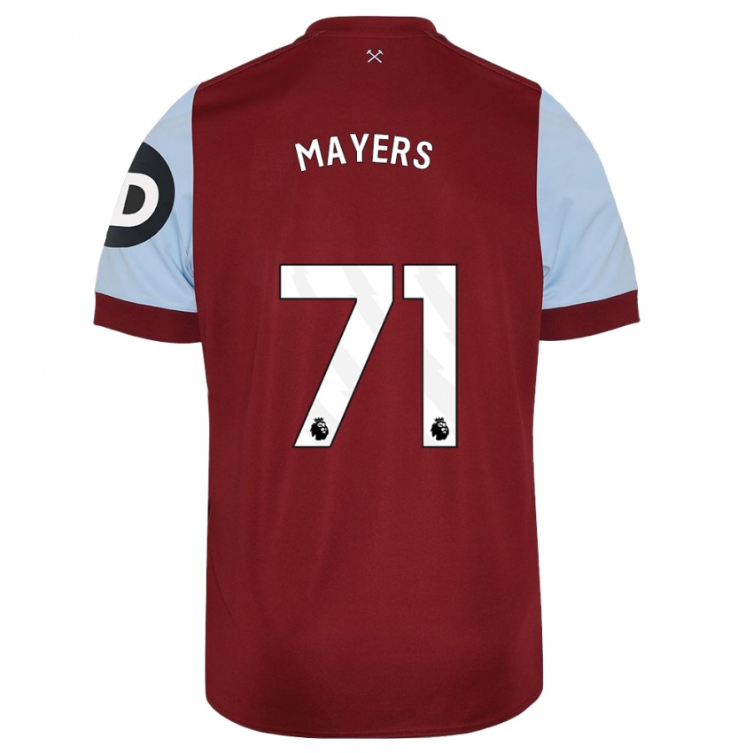 Børn Ezra Mayers #71 Rødbrun Hjemmebane Spillertrøjer 2023/24 Trøje T-Shirt