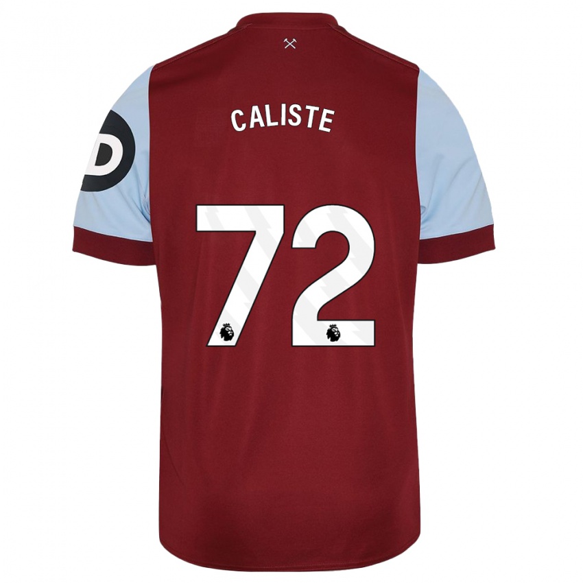 Børn Gabriel Caliste #72 Rødbrun Hjemmebane Spillertrøjer 2023/24 Trøje T-Shirt