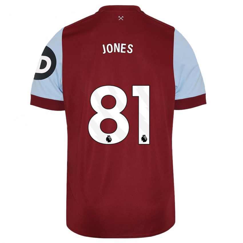 Børn Liam Jones #81 Rødbrun Hjemmebane Spillertrøjer 2023/24 Trøje T-Shirt