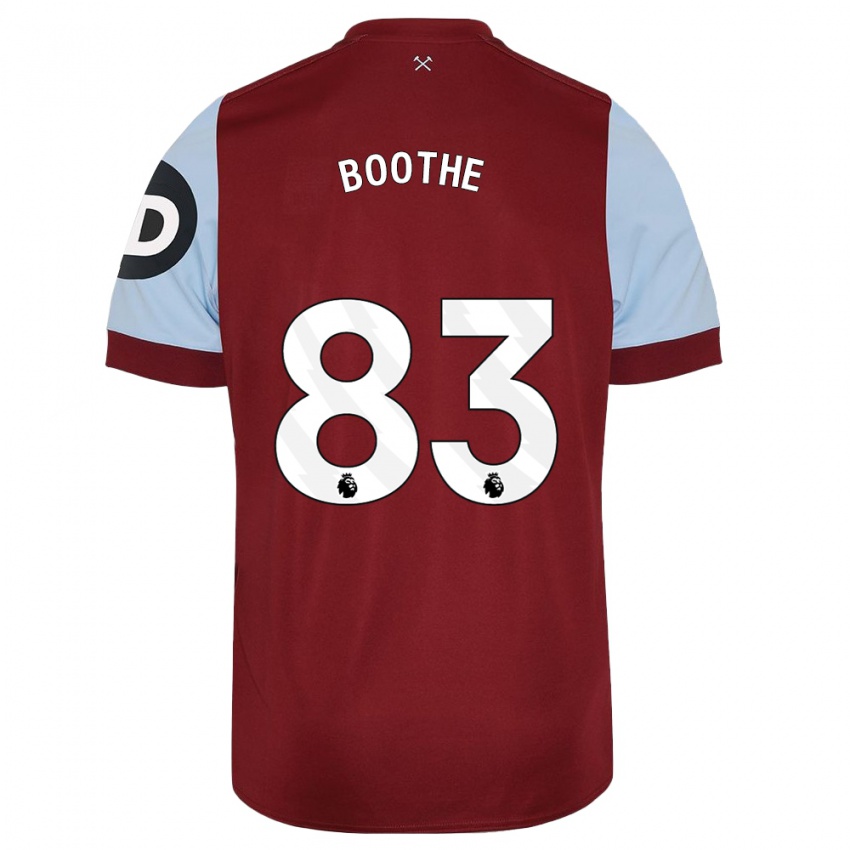Børn Sebastian Boothe #83 Rødbrun Hjemmebane Spillertrøjer 2023/24 Trøje T-Shirt