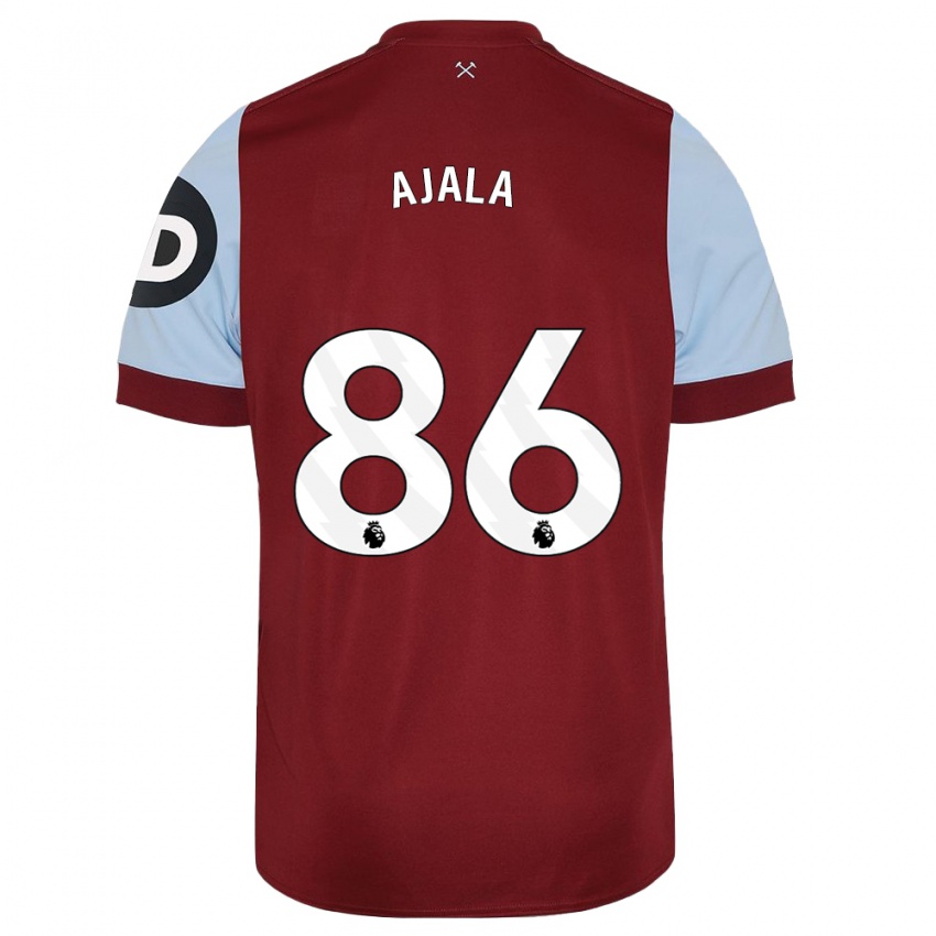 Børn Joshua Ajala #86 Rødbrun Hjemmebane Spillertrøjer 2023/24 Trøje T-Shirt