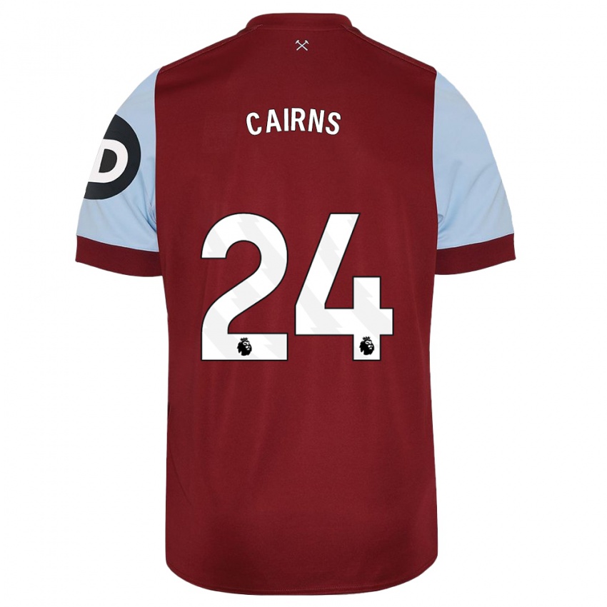 Børn Brooke Cairns #24 Rødbrun Hjemmebane Spillertrøjer 2023/24 Trøje T-Shirt