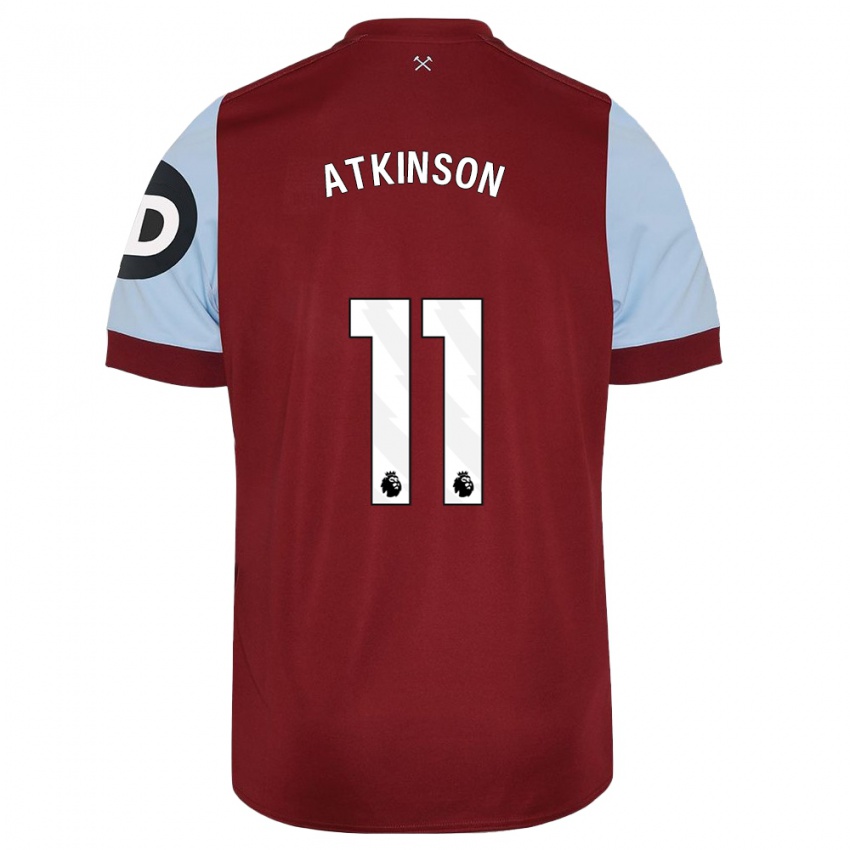 Børn Izzy Atkinson #11 Rødbrun Hjemmebane Spillertrøjer 2023/24 Trøje T-Shirt