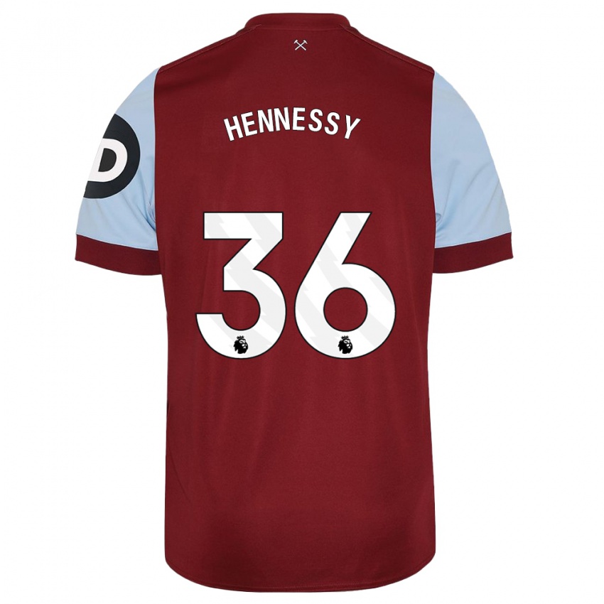 Børn Alexandra Hennessy #36 Rødbrun Hjemmebane Spillertrøjer 2023/24 Trøje T-Shirt
