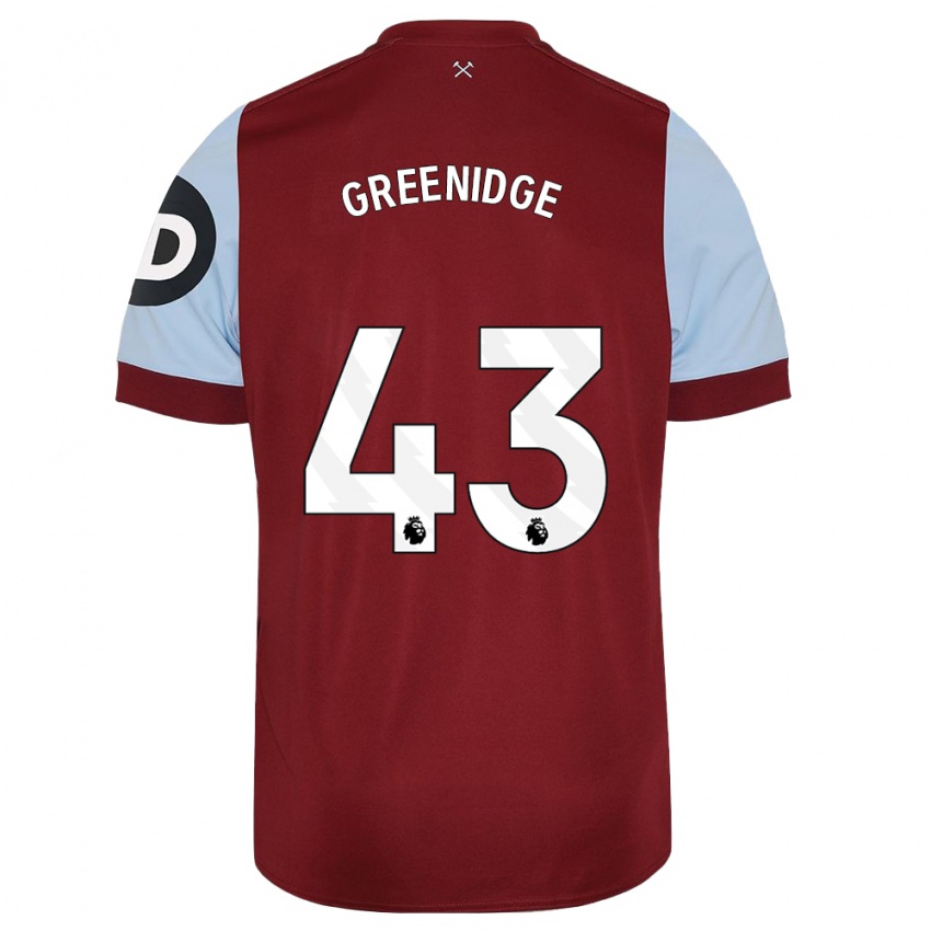 Børn Will Greenidge #43 Rødbrun Hjemmebane Spillertrøjer 2023/24 Trøje T-Shirt