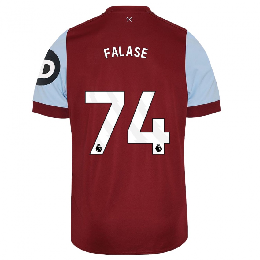 Børn Asher Falase #74 Rødbrun Hjemmebane Spillertrøjer 2023/24 Trøje T-Shirt