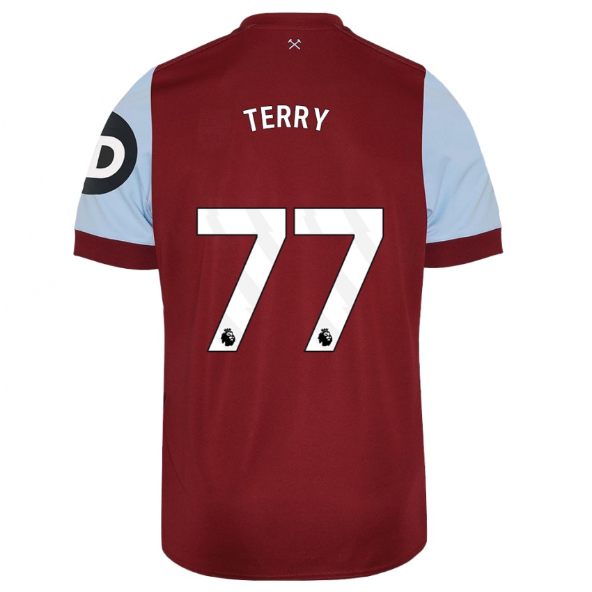 Børn Mason Terry #77 Rødbrun Hjemmebane Spillertrøjer 2023/24 Trøje T-Shirt