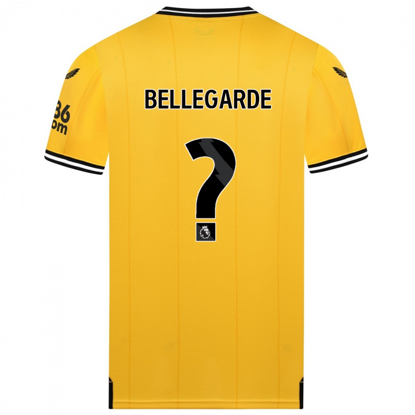 Børn Jean-Ricner Bellegarde #0 Gul Hjemmebane Spillertrøjer 2023/24 Trøje T-Shirt