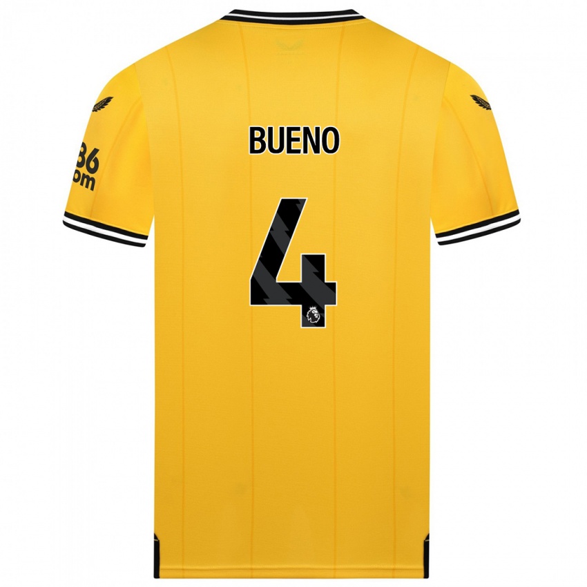 Børn Santiago Bueno #4 Gul Hjemmebane Spillertrøjer 2023/24 Trøje T-Shirt