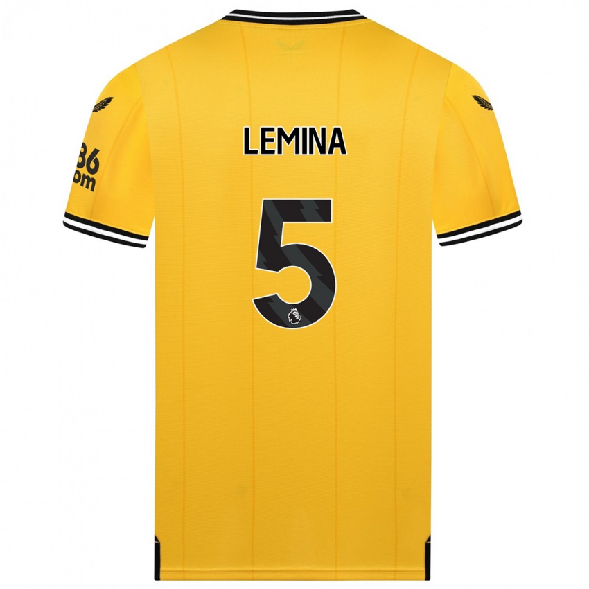 Børn Mario Lemina #5 Gul Hjemmebane Spillertrøjer 2023/24 Trøje T-Shirt