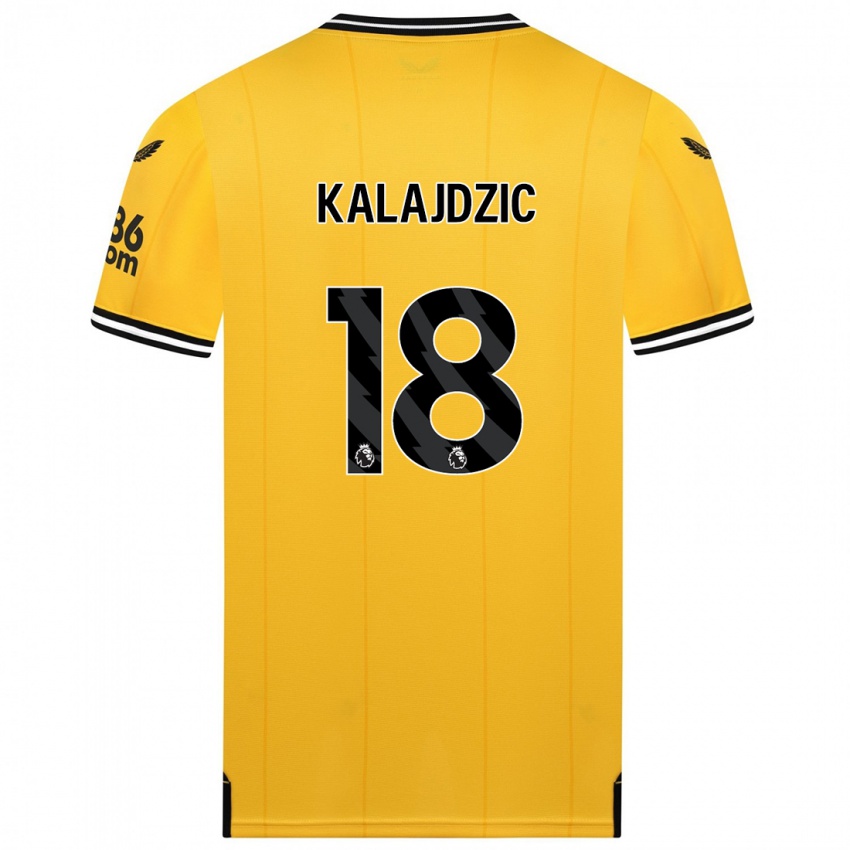 Børn Sasa Kalajdzic #18 Gul Hjemmebane Spillertrøjer 2023/24 Trøje T-Shirt
