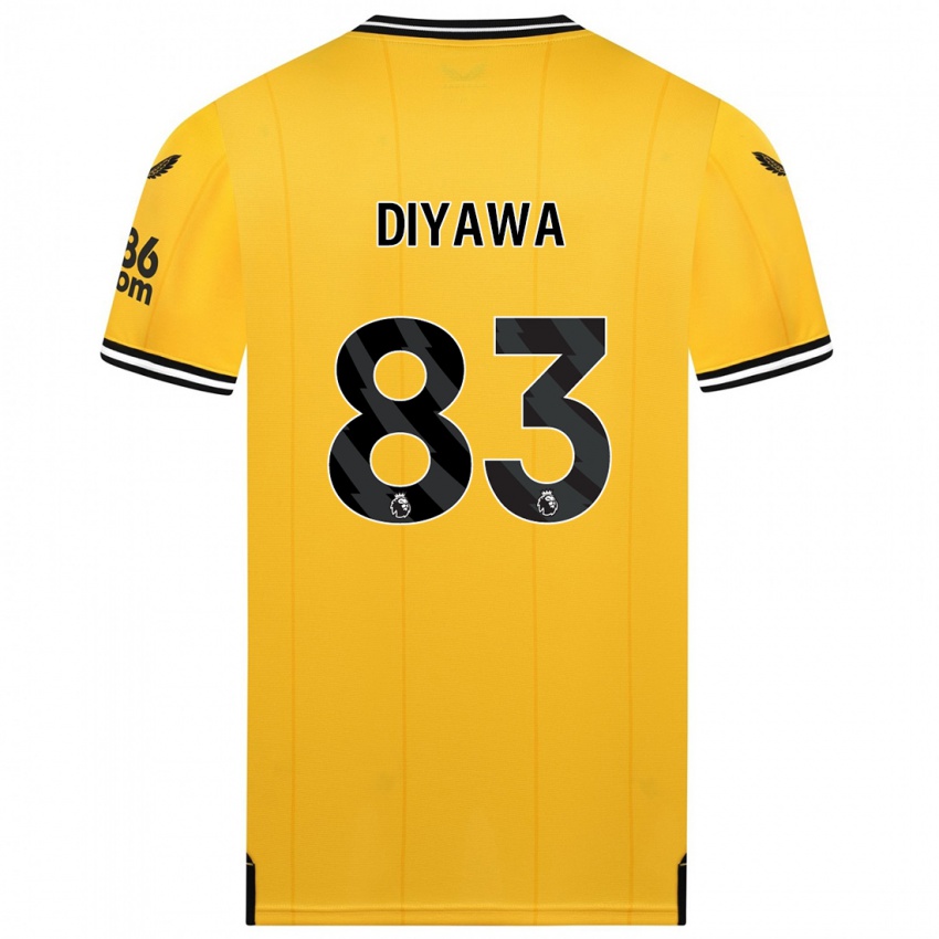 Børn Aaron Keto-Diyawa #83 Gul Hjemmebane Spillertrøjer 2023/24 Trøje T-Shirt