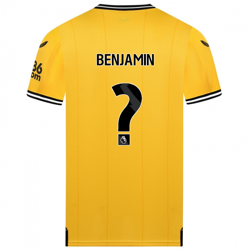 Børn Lewys Benjamin #0 Gul Hjemmebane Spillertrøjer 2023/24 Trøje T-Shirt