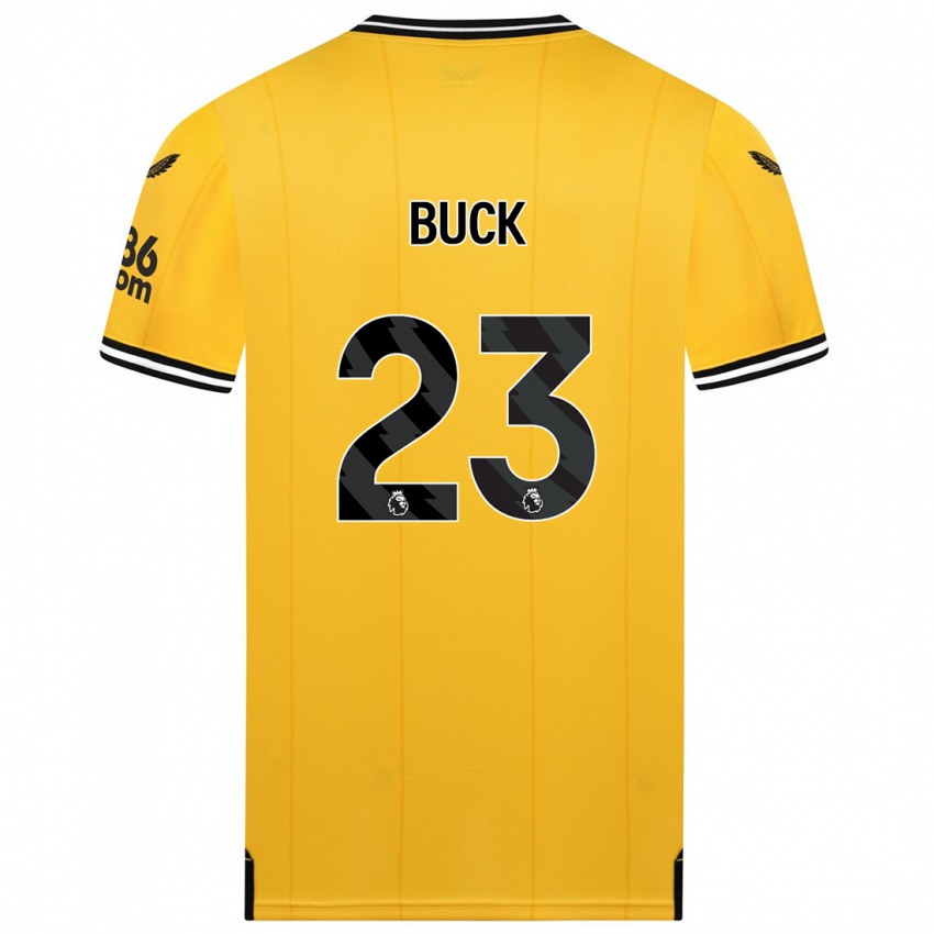 Børn Alex Buck #23 Gul Hjemmebane Spillertrøjer 2023/24 Trøje T-Shirt