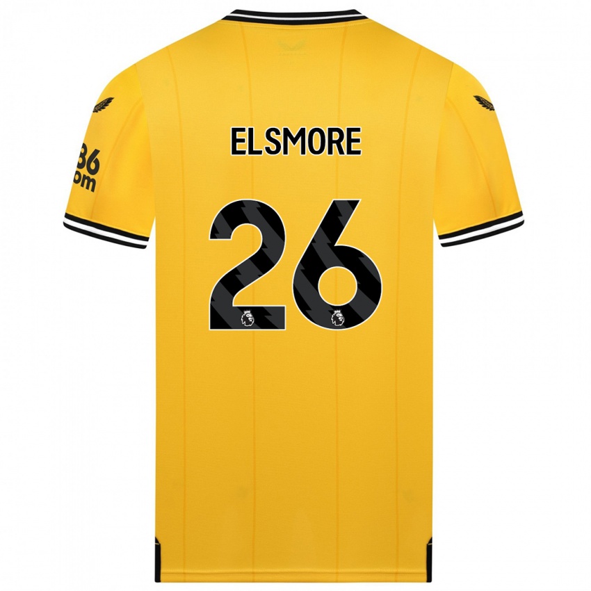 Børn Ria Elsmore #26 Gul Hjemmebane Spillertrøjer 2023/24 Trøje T-Shirt