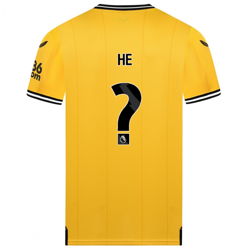 Børn Dongda He #0 Gul Hjemmebane Spillertrøjer 2023/24 Trøje T-Shirt
