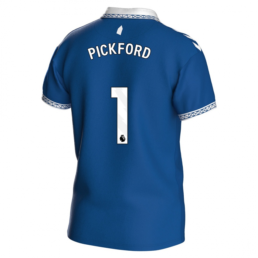 Børn Jordan Pickford #1 Kongeblå Hjemmebane Spillertrøjer 2023/24 Trøje T-Shirt