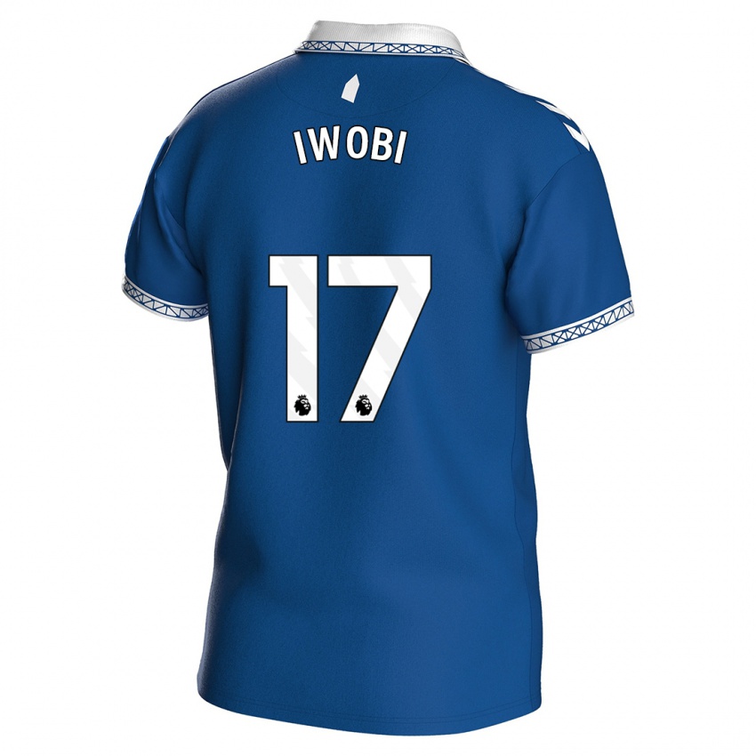Børn Alex Iwobi #17 Kongeblå Hjemmebane Spillertrøjer 2023/24 Trøje T-Shirt