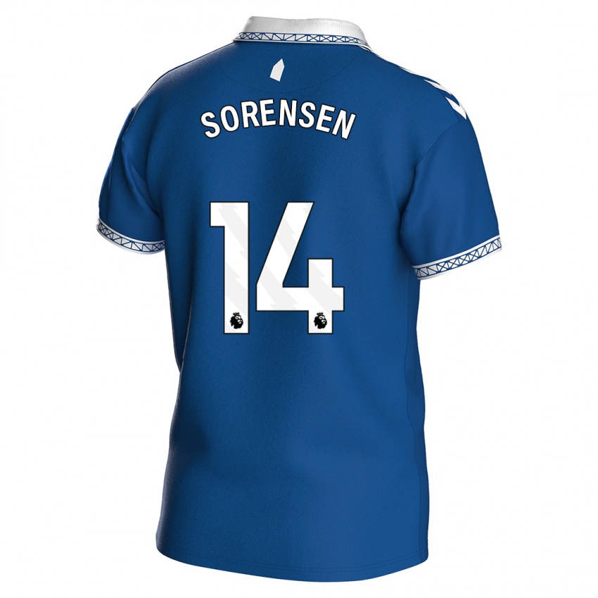 Børn Nicoline Sorensen #14 Kongeblå Hjemmebane Spillertrøjer 2023/24 Trøje T-Shirt