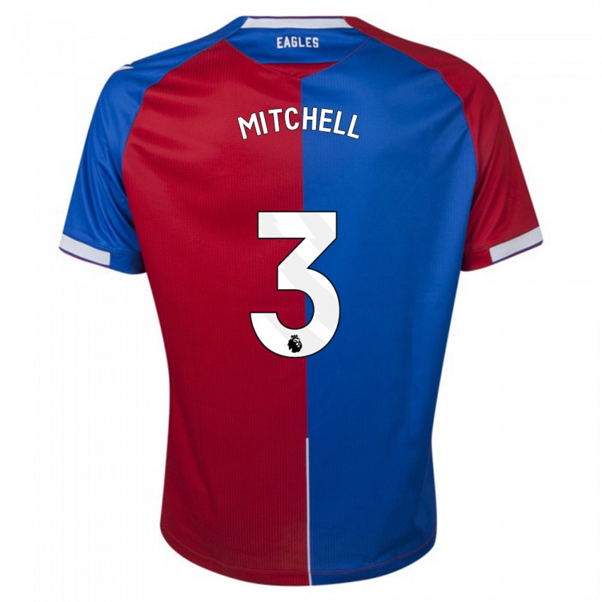 Børn Tyrick Mitchell #3 Rød Blå Hjemmebane Spillertrøjer 2023/24 Trøje T-Shirt