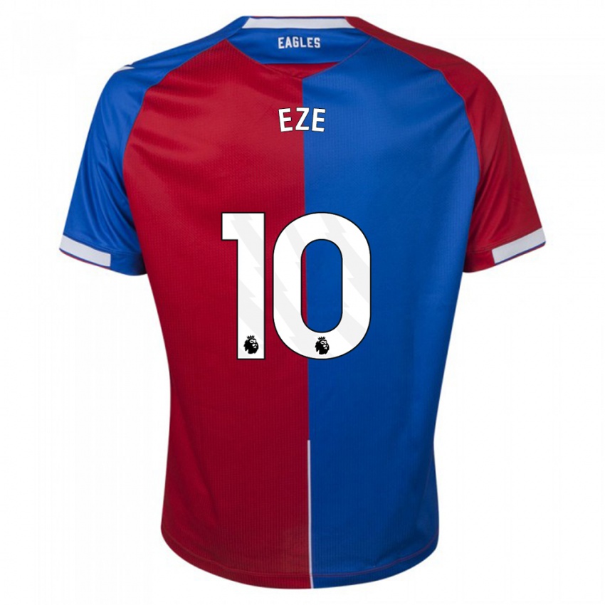 Børn Eberechi Eze #10 Rød Blå Hjemmebane Spillertrøjer 2023/24 Trøje T-Shirt