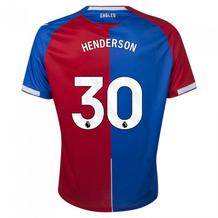 Børn Dean Henderson #30 Rød Blå Hjemmebane Spillertrøjer 2023/24 Trøje T-Shirt