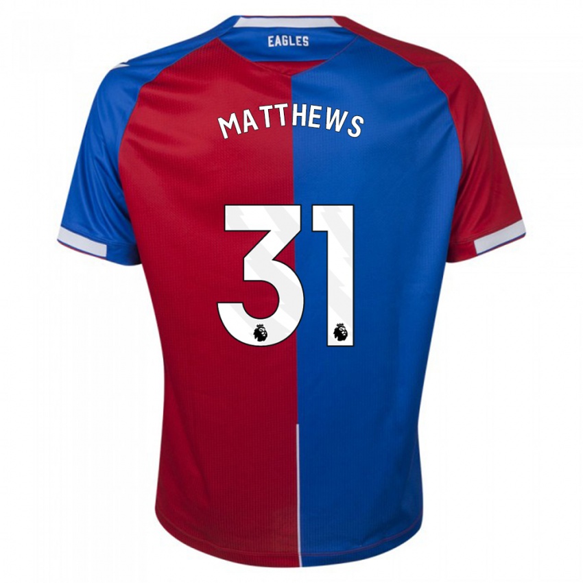 Børn Remi Matthews #31 Rød Blå Hjemmebane Spillertrøjer 2023/24 Trøje T-Shirt