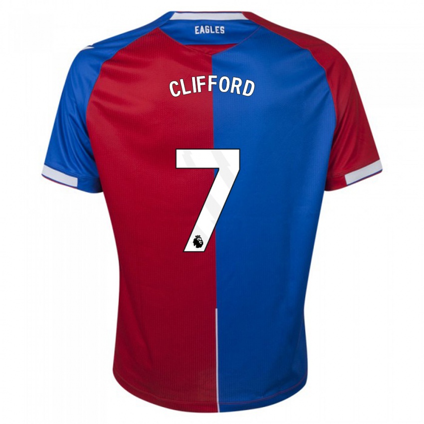 Børn Charley Clifford #7 Rød Blå Hjemmebane Spillertrøjer 2023/24 Trøje T-Shirt