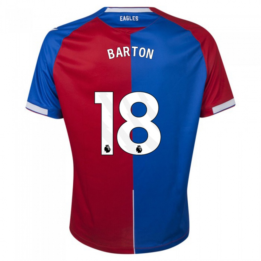 Børn Kirsty Barton #18 Rød Blå Hjemmebane Spillertrøjer 2023/24 Trøje T-Shirt
