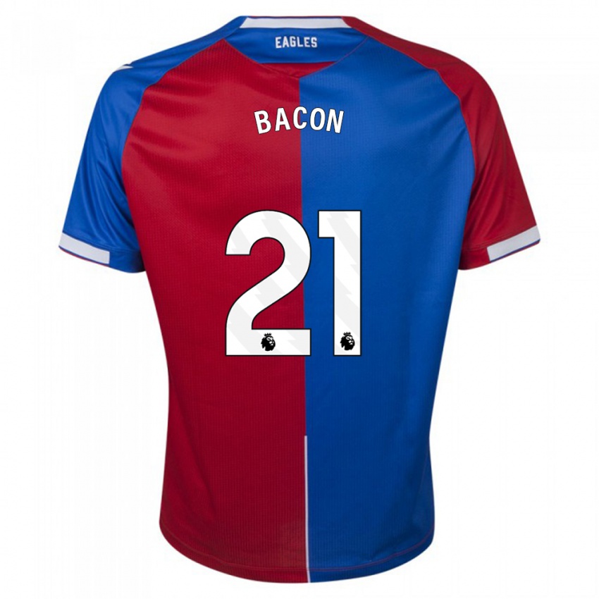 Børn Skye Bacon #21 Rød Blå Hjemmebane Spillertrøjer 2023/24 Trøje T-Shirt