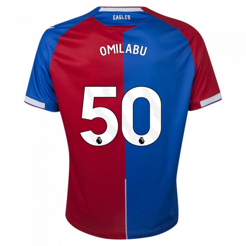 Børn David Omilabu #50 Rød Blå Hjemmebane Spillertrøjer 2023/24 Trøje T-Shirt