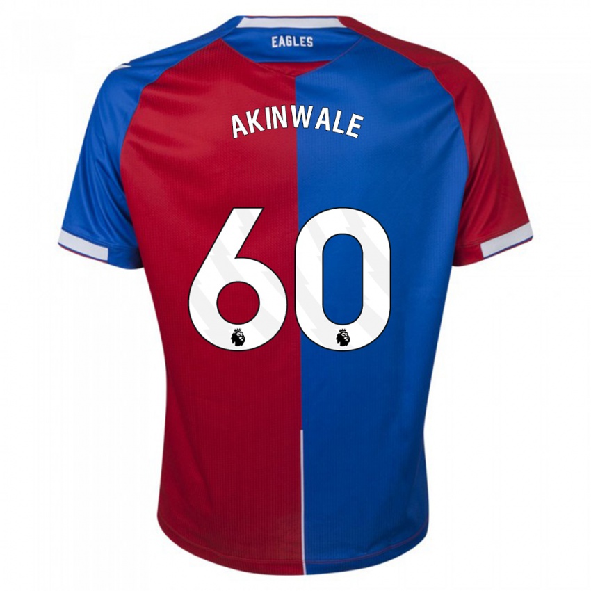 Børn Victor Akinwale #60 Rød Blå Hjemmebane Spillertrøjer 2023/24 Trøje T-Shirt