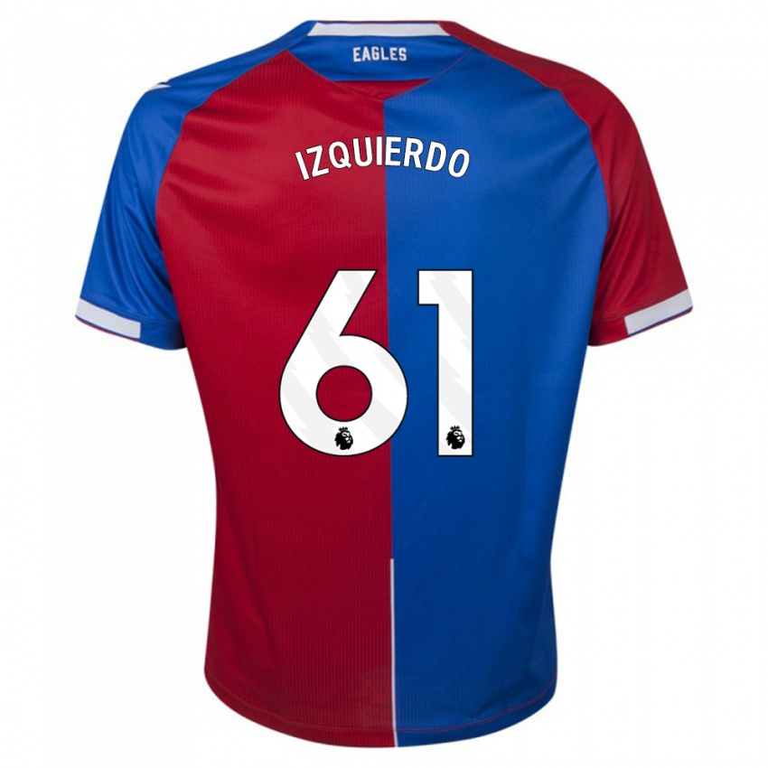 Børn Jackson Izquierdo #61 Rød Blå Hjemmebane Spillertrøjer 2023/24 Trøje T-Shirt