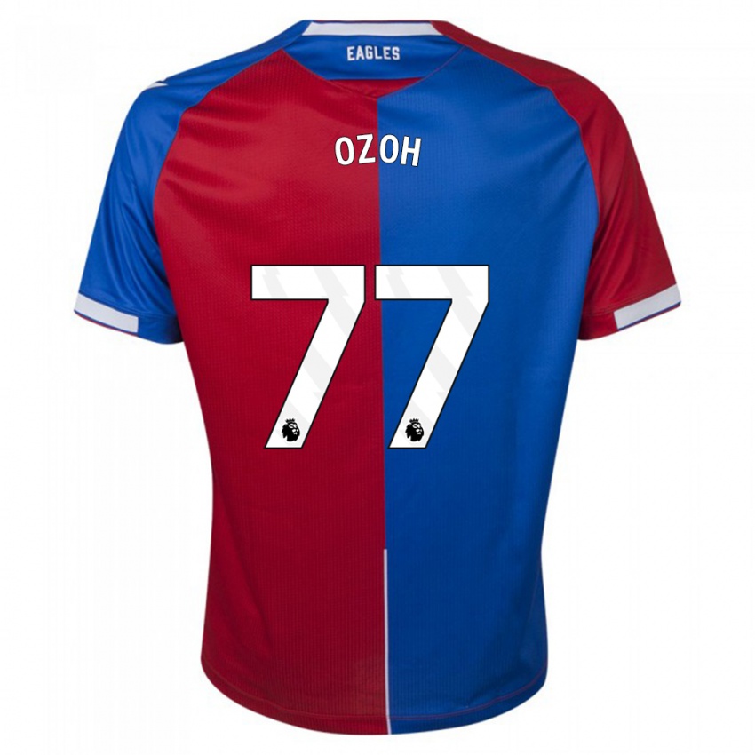 Børn David Ozoh #77 Rød Blå Hjemmebane Spillertrøjer 2023/24 Trøje T-Shirt