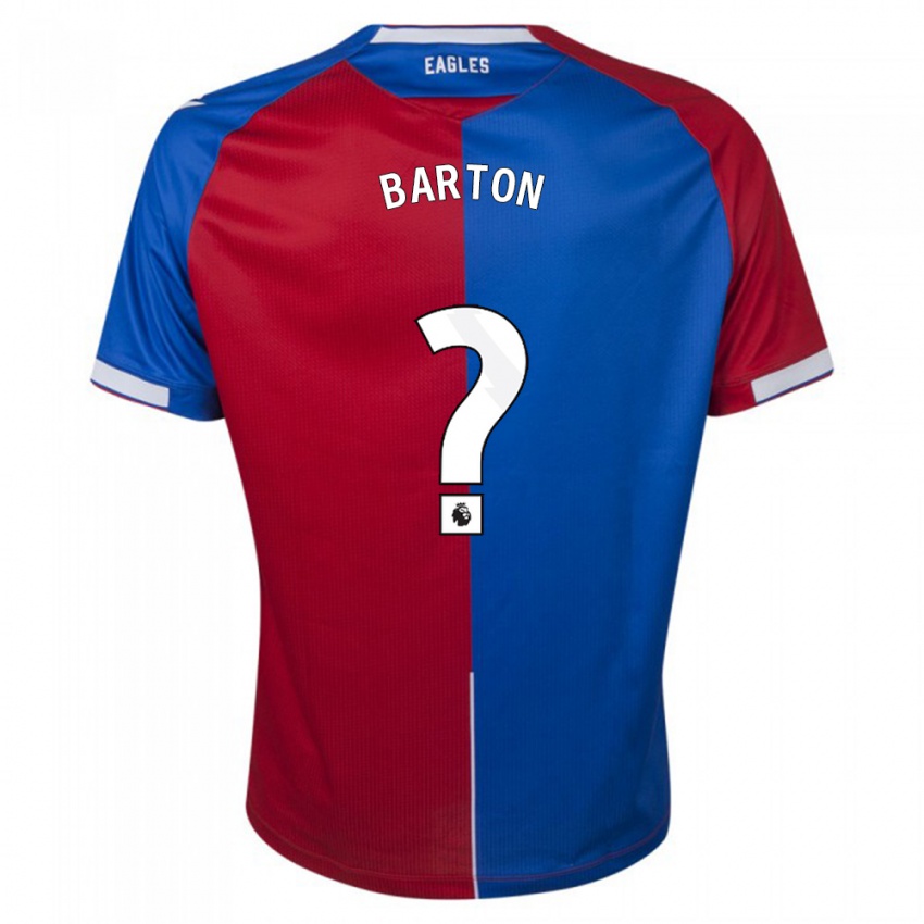 Børn Kalani Barton #0 Rød Blå Hjemmebane Spillertrøjer 2023/24 Trøje T-Shirt