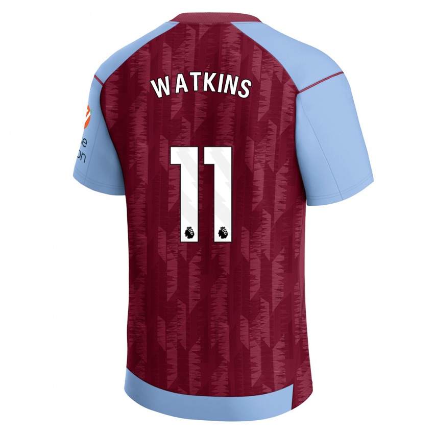 Børn Ollie Watkins #11 Klaret Blå Hjemmebane Spillertrøjer 2023/24 Trøje T-Shirt