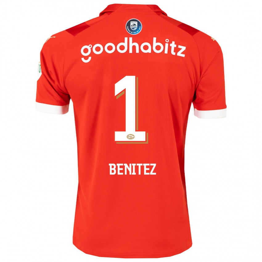 Børn Walter Benítez #1 Rød Hjemmebane Spillertrøjer 2023/24 Trøje T-Shirt