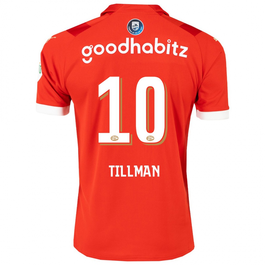Børn Malik Tillman #10 Rød Hjemmebane Spillertrøjer 2023/24 Trøje T-Shirt